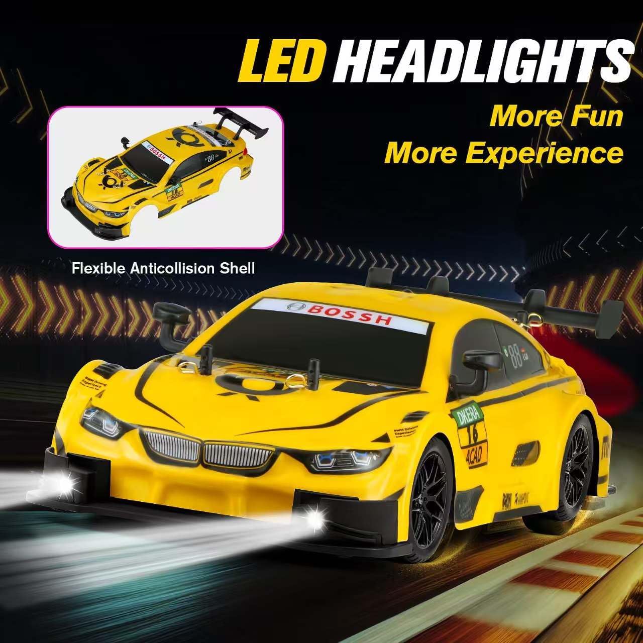 RC Drift Car, 1:16 Scale Drifting RC Cars 2.4GHz 4WD 40km/h | RC Race Car, High-Speed Remote Control Drift Car Vehicle, Racing Sport Toy Gift for Boys Girls Kids(Purple)