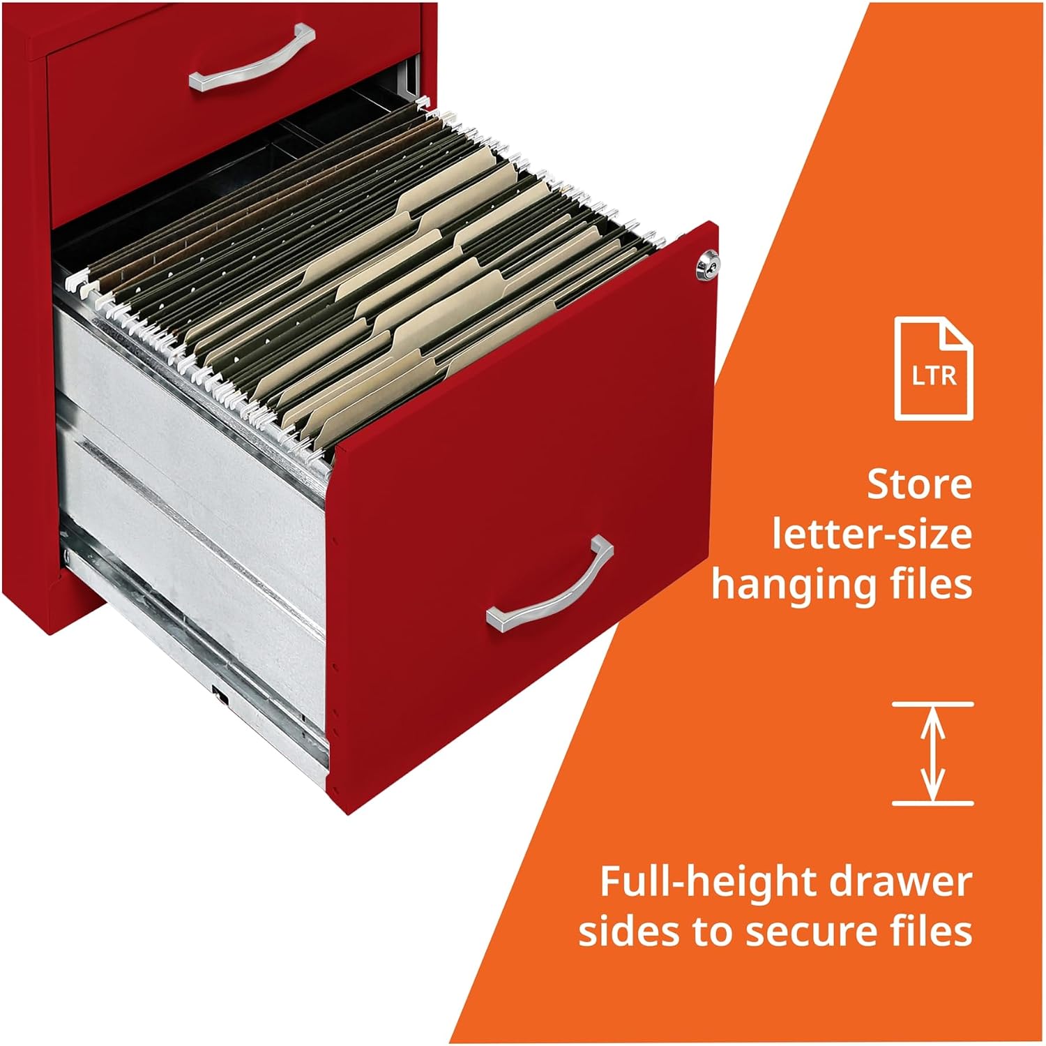 NuSparc 2 Drawer Locking Filing Cabinet | Pre-Assembled Steel Construction | Space-Saving Design is Perfect for Home and Small Office | Letter-Size | Assembled in North America