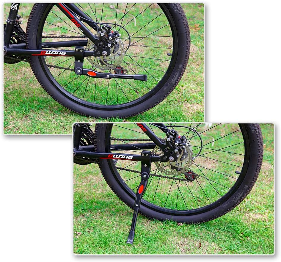 UHACKER Adjustable Bike Kickstand Aluminum Rear Side Bicycle Stand for Bike 22"-26"