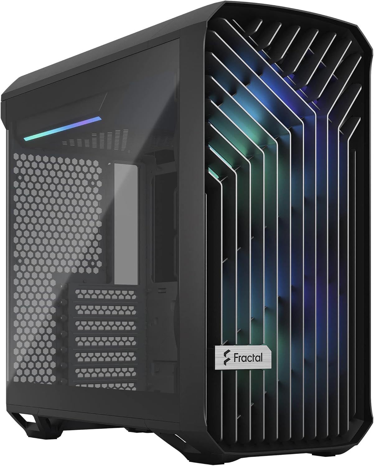 Fractal Design Torrent Compact RGB Black - Light Tint Tempered Glass Side Panels - Open Grille for Maximum air Intake - Two 180mm RGB PWM Fans