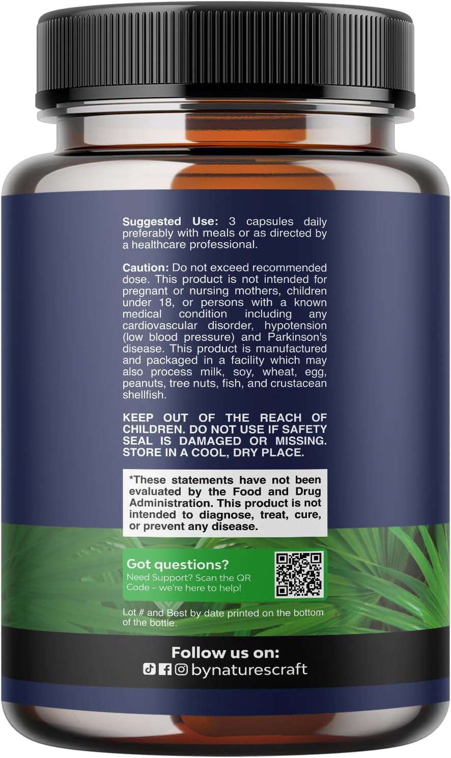 Herbal Prostate Supplement for Men - Potent Pygeum and Saw Palmetto Extract for Urinary Tract Support - Prostate Health Blend with Beta Sitosterol & Green Tea - Nighttime Comfort Support - 90 Count