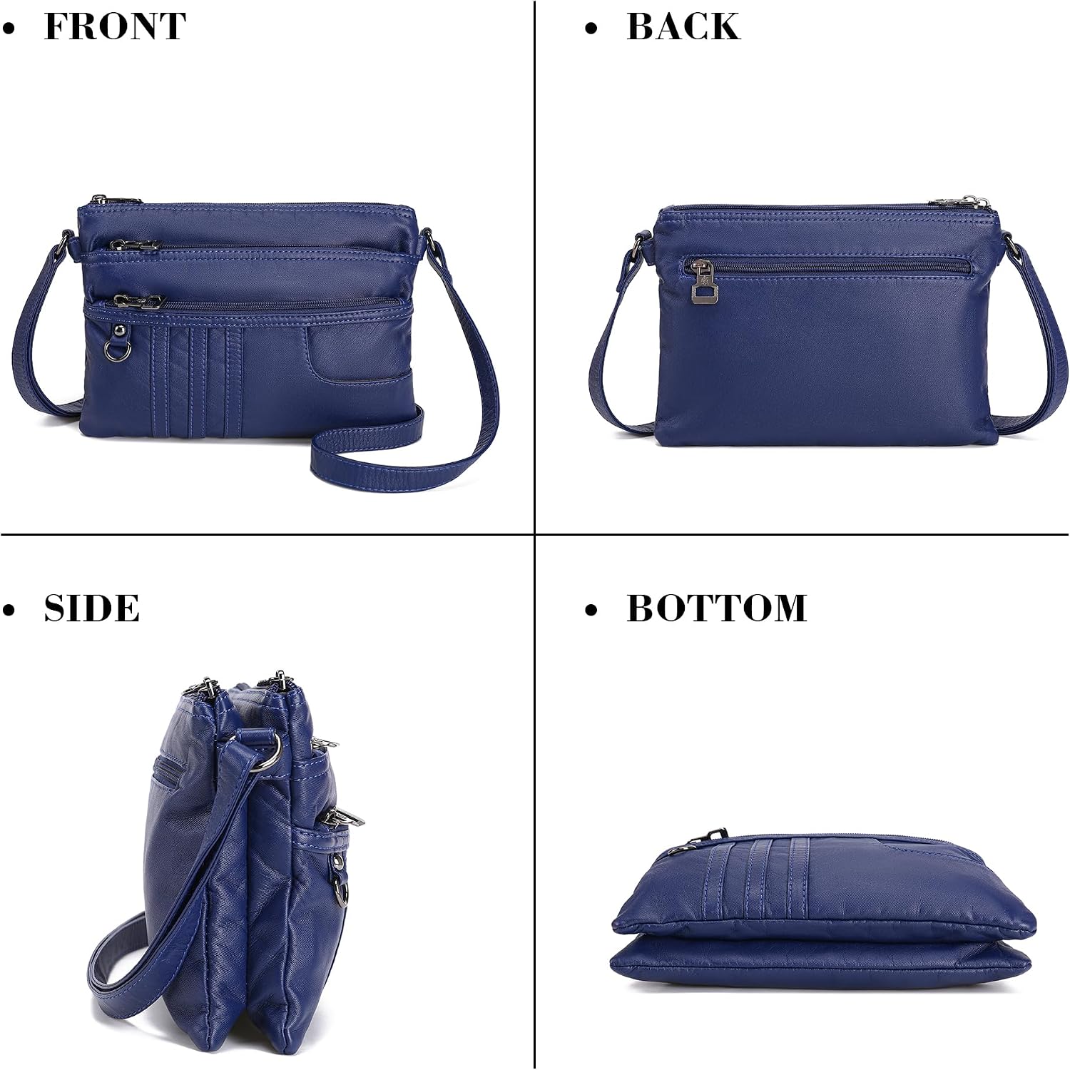 MINICAT Multi Pocket Small Crossbody Purses for Women Everyday Shoulder Bag | Lightweight Organizer, Cross body Bag with Multiple Zipper Pockets, Vegan Leather, Phone Purse for Travel Casual Daily