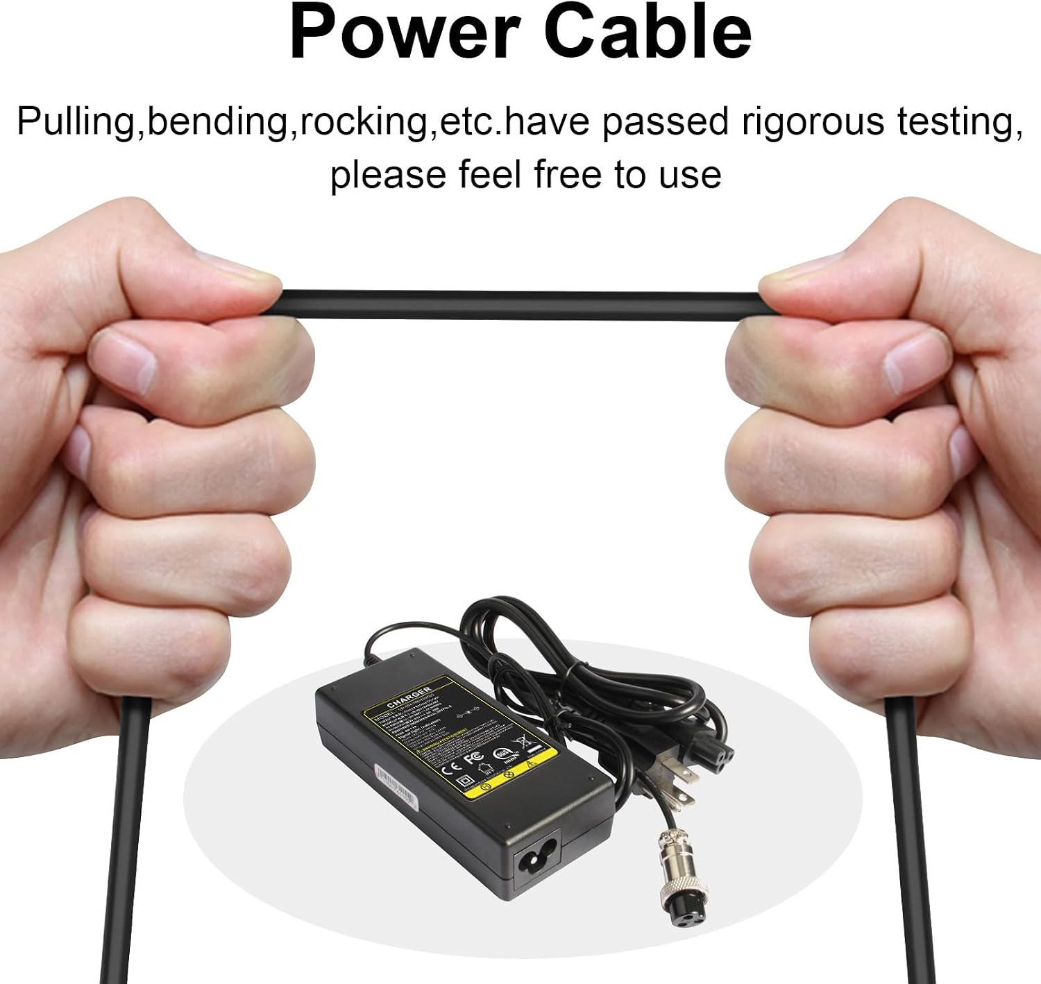 36V 1.8A Female 3-Pin XLR Lead Acid Battery Charger with 3-Prong Inline Power Supply Cord for 36V Boreem Jia, Minimoto, Rad2Go, Electric Scooter, ATV
