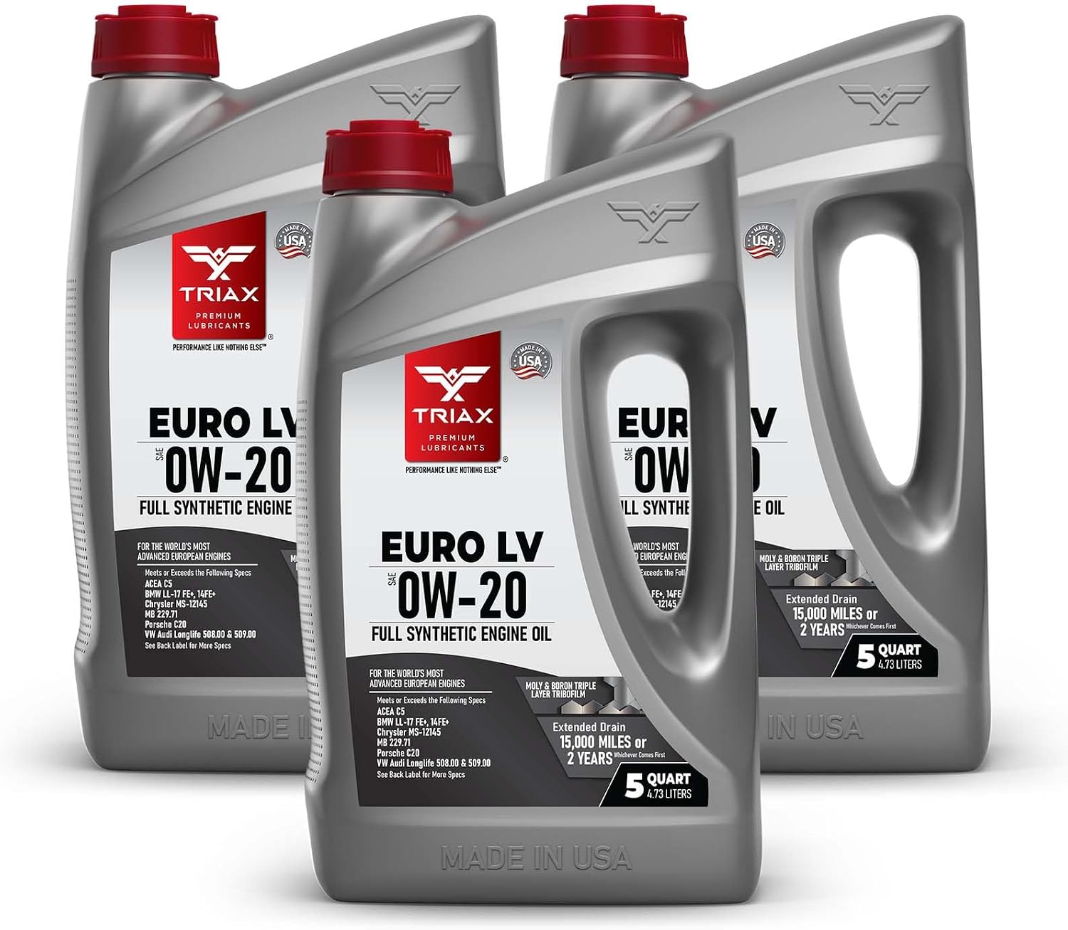 TRIAX Euro LV 0W-20 Full Synthetic European Car Engine Oil | 15K Miles | Compatible with BMW LL-12+, LL-17+, MB 229.71, VW 508.00/509.00 (1 Quart)