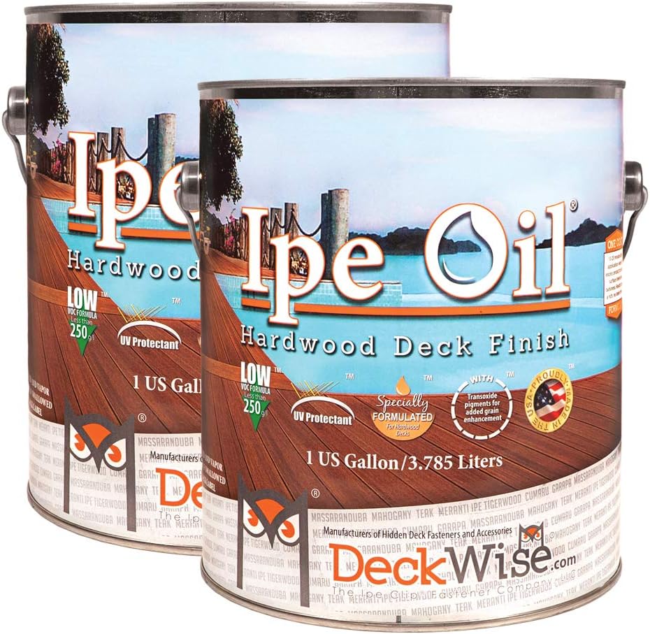 Ipe Oil Hardwood Deck Semi-Transparent 250 VOC Natural Finish (Pack of 2, 1-Gallon Each)