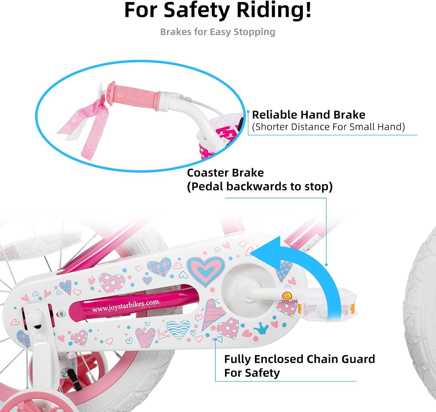 JOYSTAR Angel Girls Bike for Toddlers and Kids Ages 2-12 Years | 12-20 Inch Kids Bike with Training Wheels & Basket, 20 24“ Bicycle with Kickstand