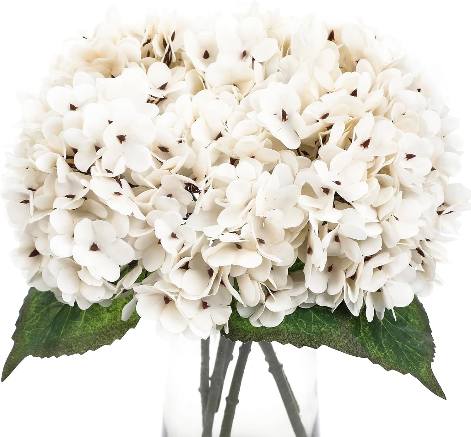 Kimura's Cabin 6pcs Silk Hydrangeas Artificial Flowers,Deep Lake Blue