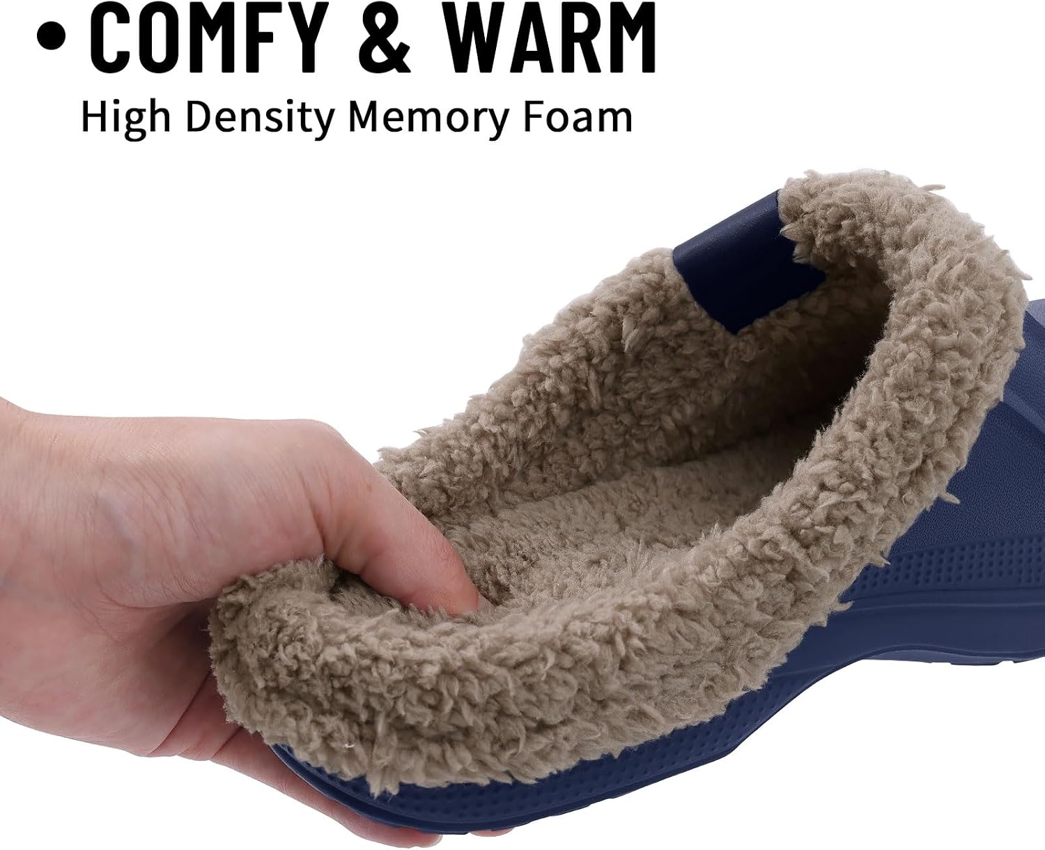 Beslip Fur Lined Clogs for Women & Men Fuzzy Slippers with Memory Foam