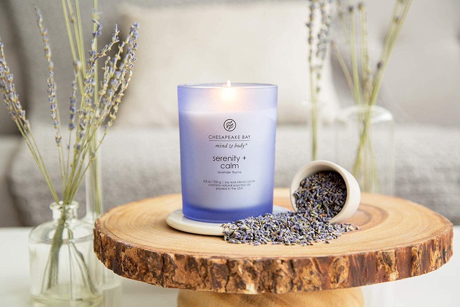 Chesapeake Bay Balance + Harmony Scented Candle Water Lily Pear Fragrance 50 Hours Burn Time Warm & Decorative Soy Wax Blend