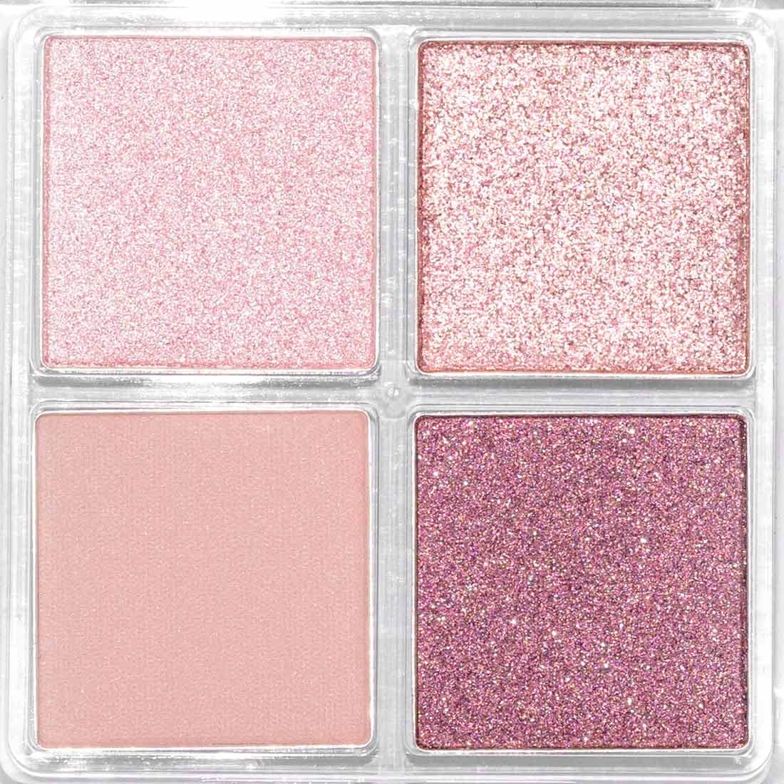 Palladio Eyeshadow Quads, Velvety Pigmented Blendable Matte, Metallic and Shimmer Finishes, Creamy Formula, Four Way Quad Eye Shadow Palette, Talc-Free (Ballerina)