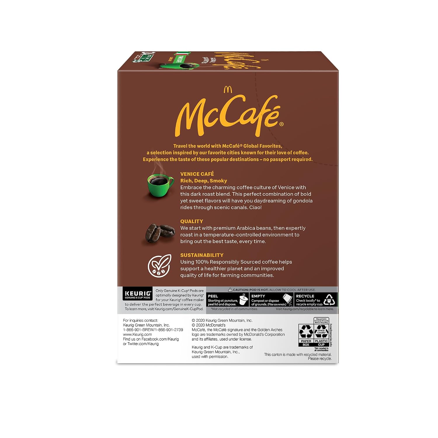 McCafe French Roast, Single Serve Coffee Keurig K-Cup Pods, Dark Roast, 96 Count (4 Packs of 24)