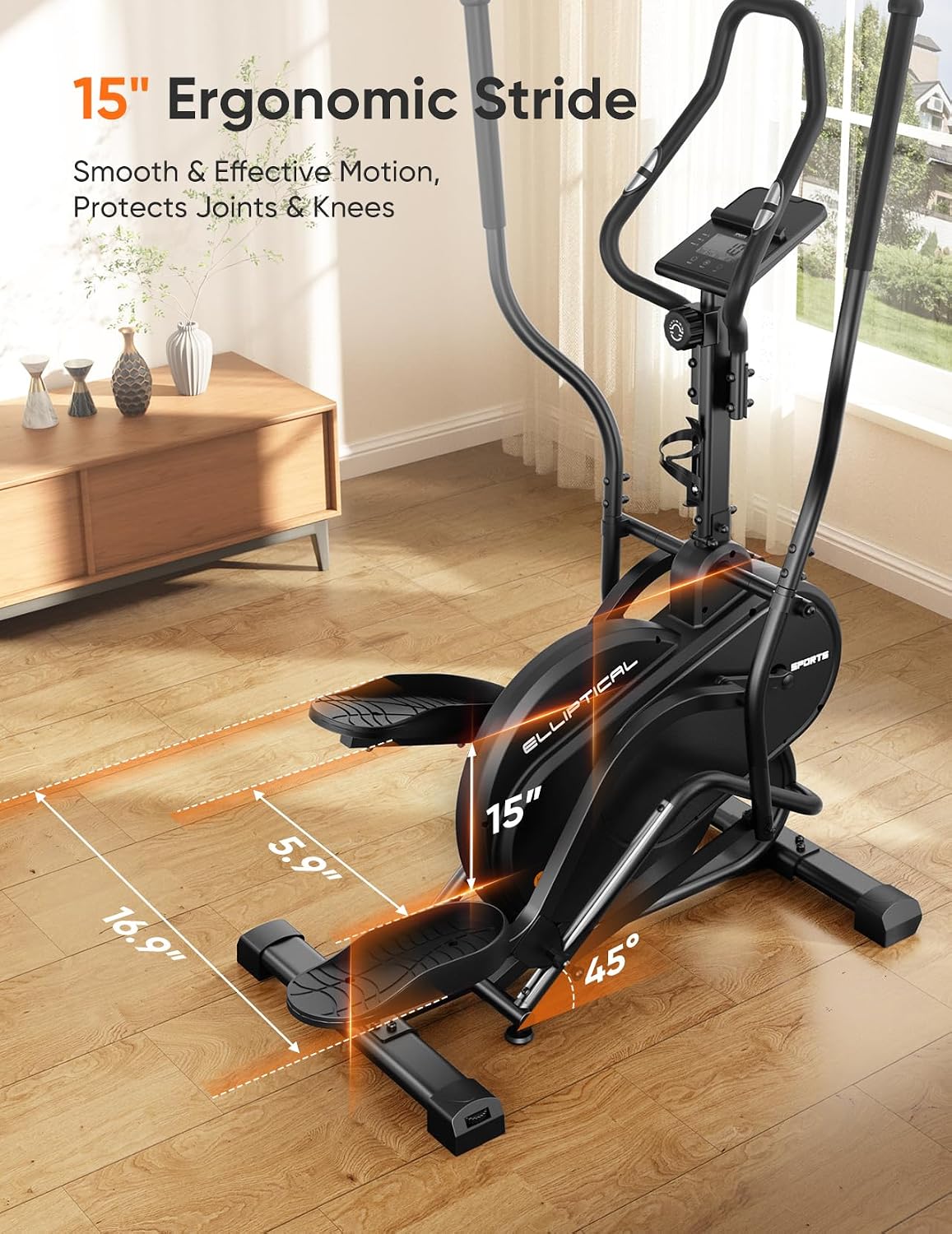 Dripex Elliptical Exercise Machine, 3-in-1 Cardio Climber Stepper Elliptical Machine for Home, Elliptical Training Machines with 16-Level Resistance