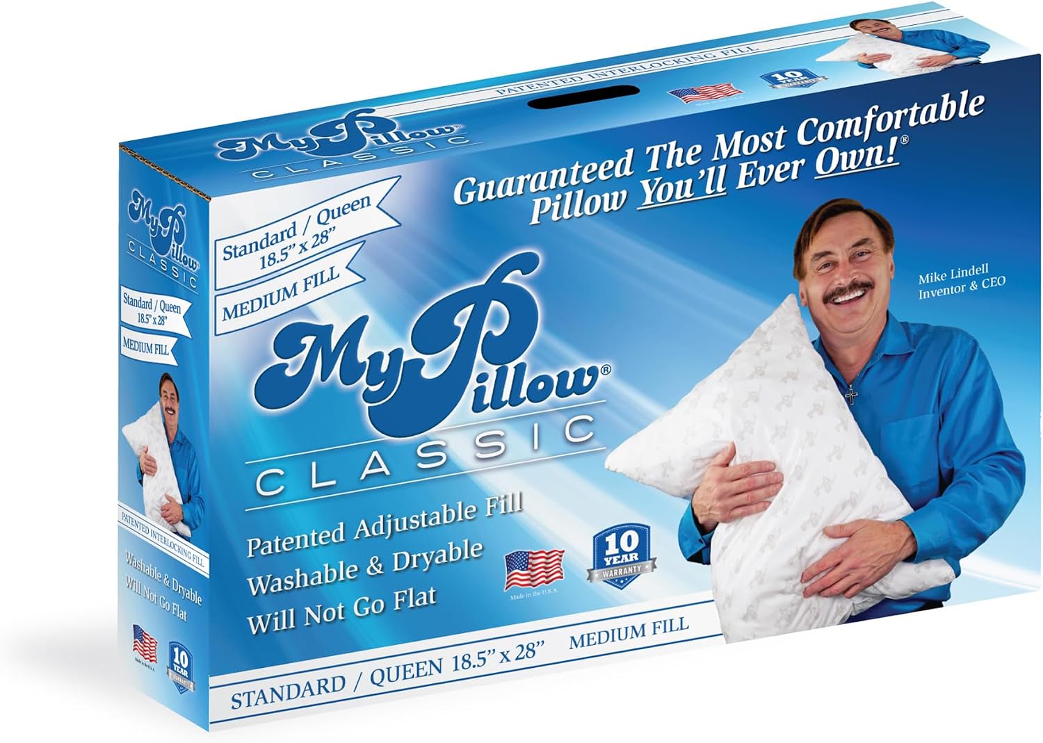 MyPillow Bedding Bed Pillows for Sleeping Standard Size, Perfect for Back, Stomach or Side Sleepers - My Pillow Classic Pillow [Standard, Firm]