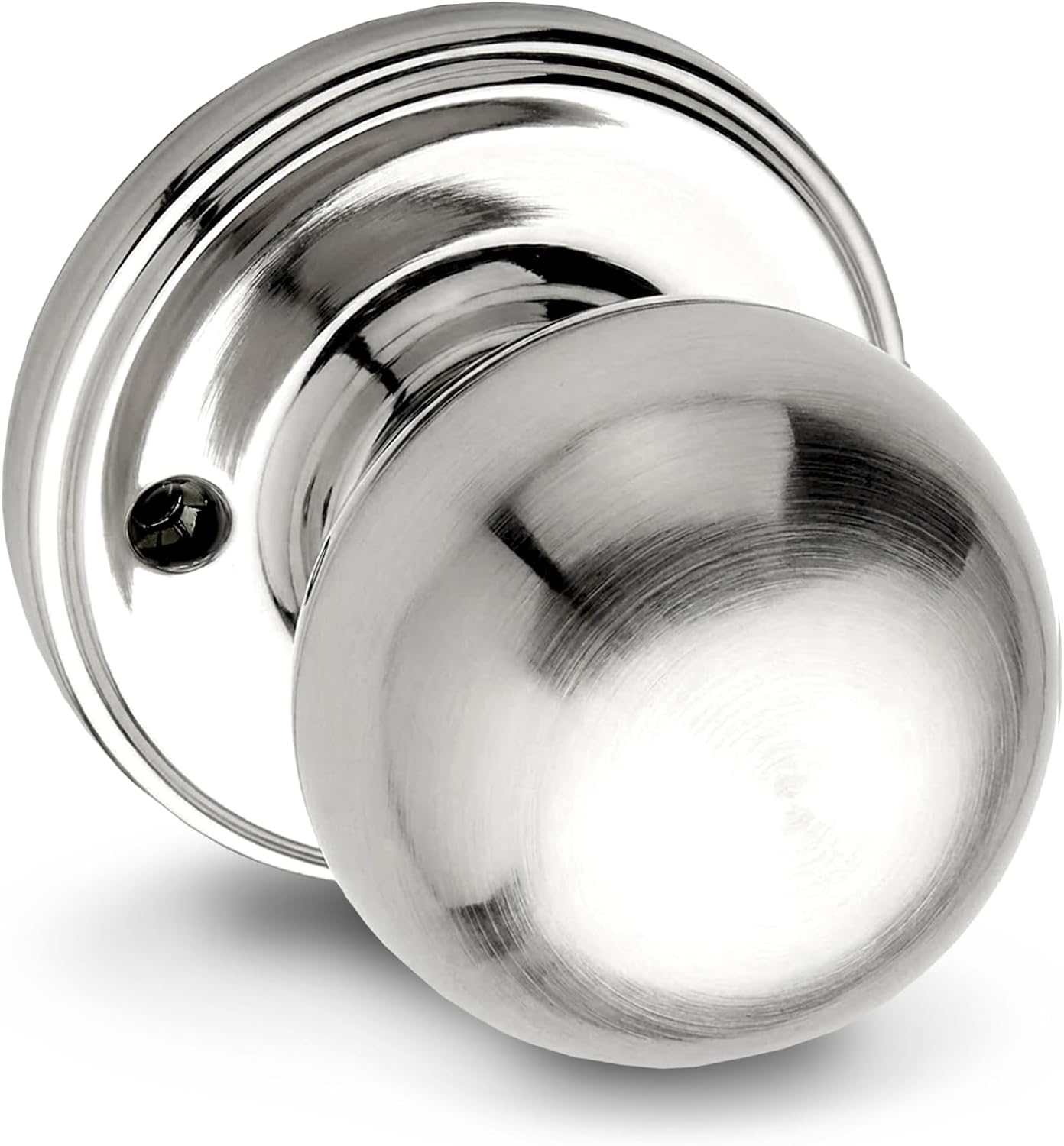 Copper Creek Privacy Interior Door Knob – ANSI Grade-3 Certified, Modern Heavy Duty Handle, Easy Install and Reversible for Bedroom, Bathroom & Closets – Satin Stainless (1 Pack)