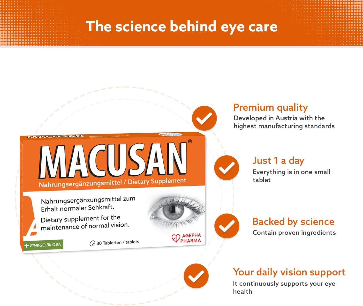 Dry Eye Tablets for Age-Related Eye Health Problems | Eye Vitamin & Mineral Supplement with Lutein, Zeaxanthin
