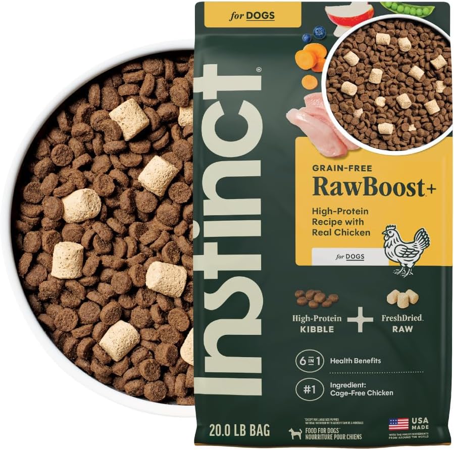 Instinct RawBoost, Dry Dog Food + Freeze Dried, Real Beef, 10 lb. Bag | High-protein kibble with FreshDried raw bites, USA-raised beef, grain-free recipe, 6-in-1 health benefits