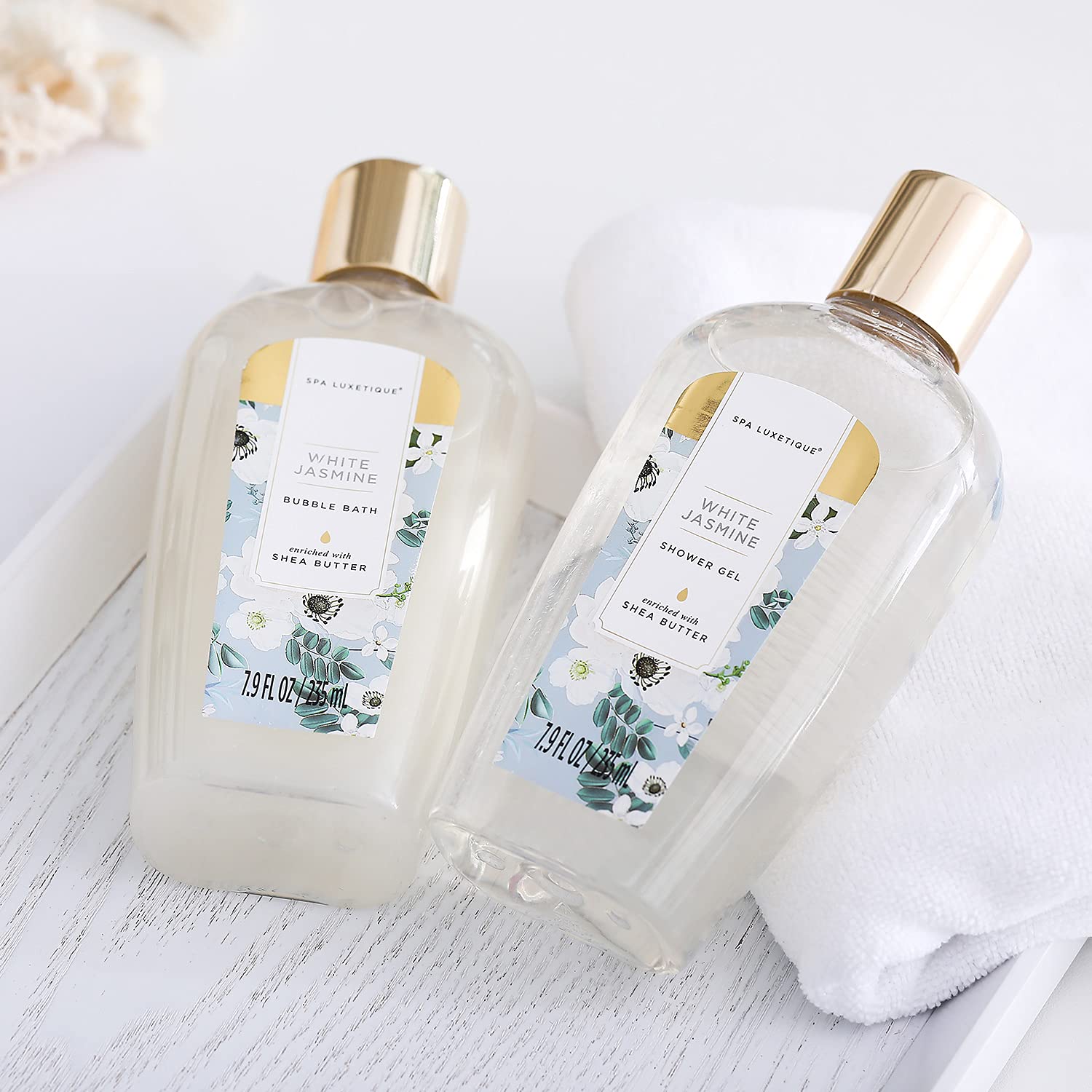 Self Care Gifts for Women, Spa Luxetique 8pcs Daisy Bath and Body Gift Baskets for Her, Bath Set with Bubble Bath, Lotion, Christmas Gifts for Mom