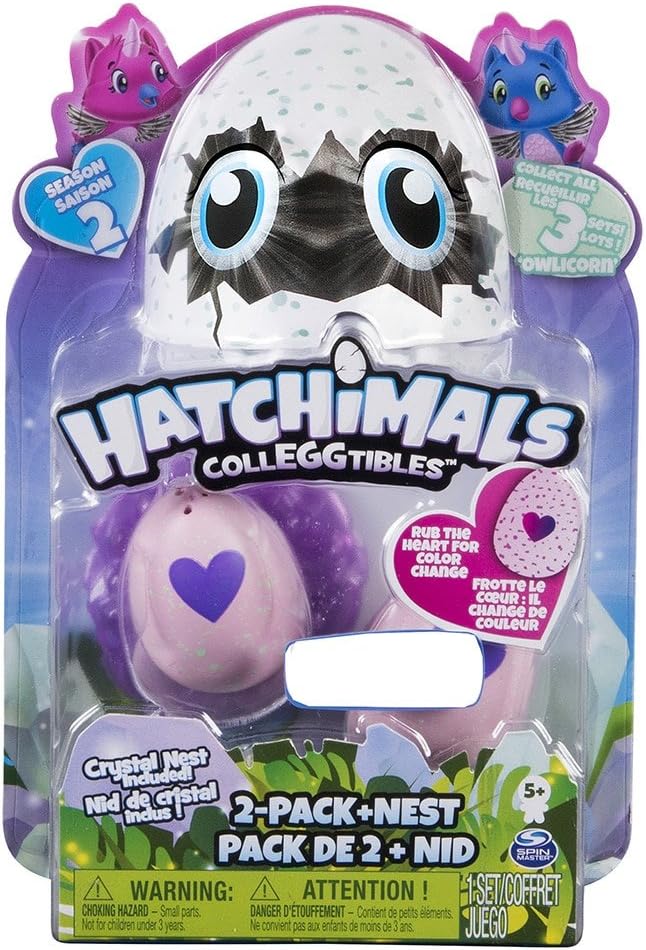 TOYS R US EXCLUSIVE OWLICORN Hatchimals CollEGGtibles Season 2 2-Pack + Nest