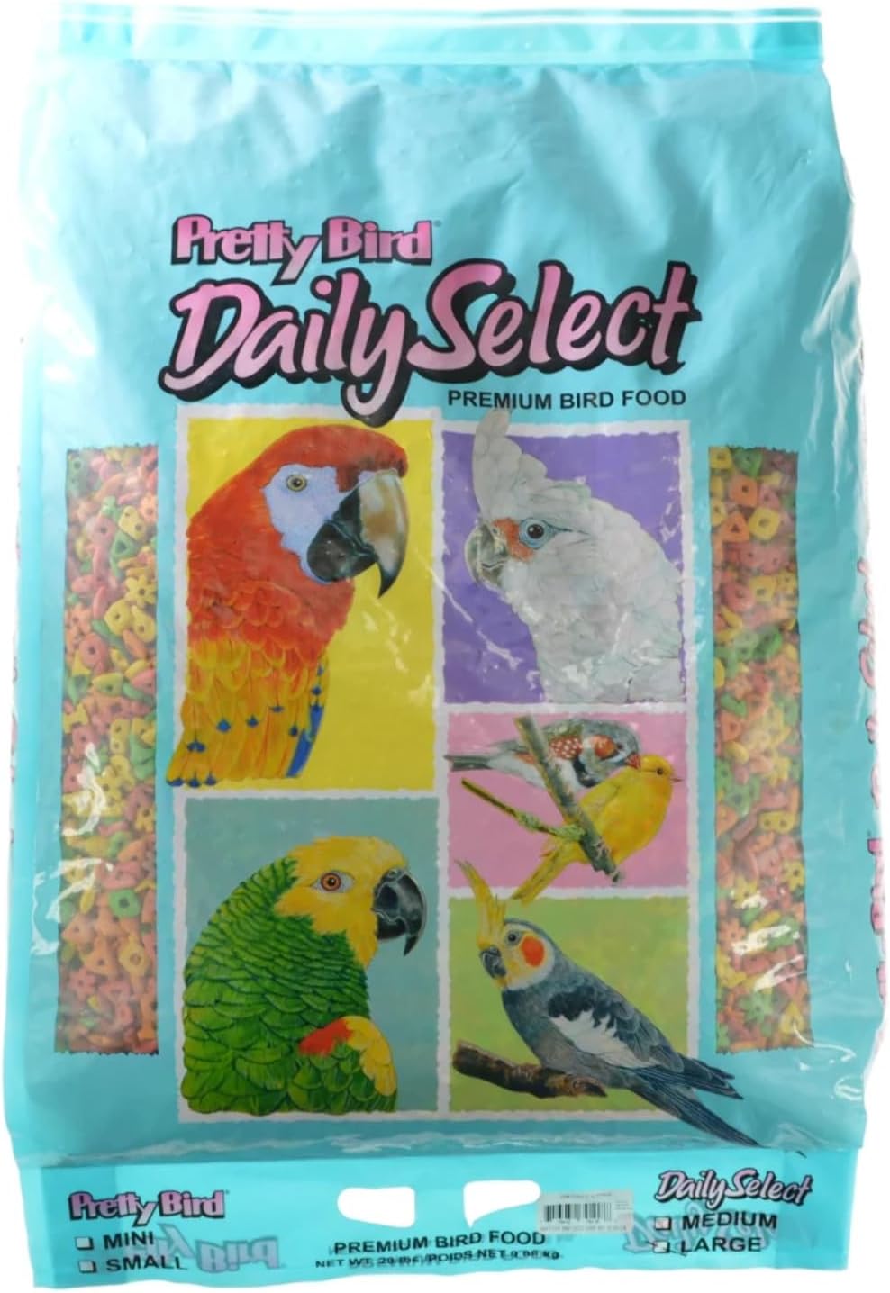 Pretty Bird International Bpb79118 20-Pound Daily Select Premium Bird Food, Large | 20 Lb Large Extruded Pellets for Cockatoos and Macaws