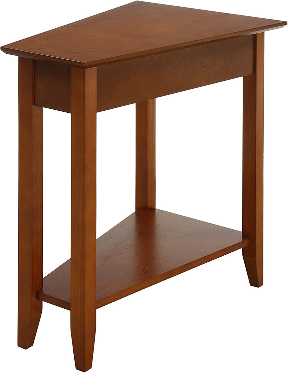 Convenience Concepts American Heritage Wedge End Table 24" - Classic Living Room Table with Storage Shelf, Side Table for Family Room, Bedside Table, Espresso