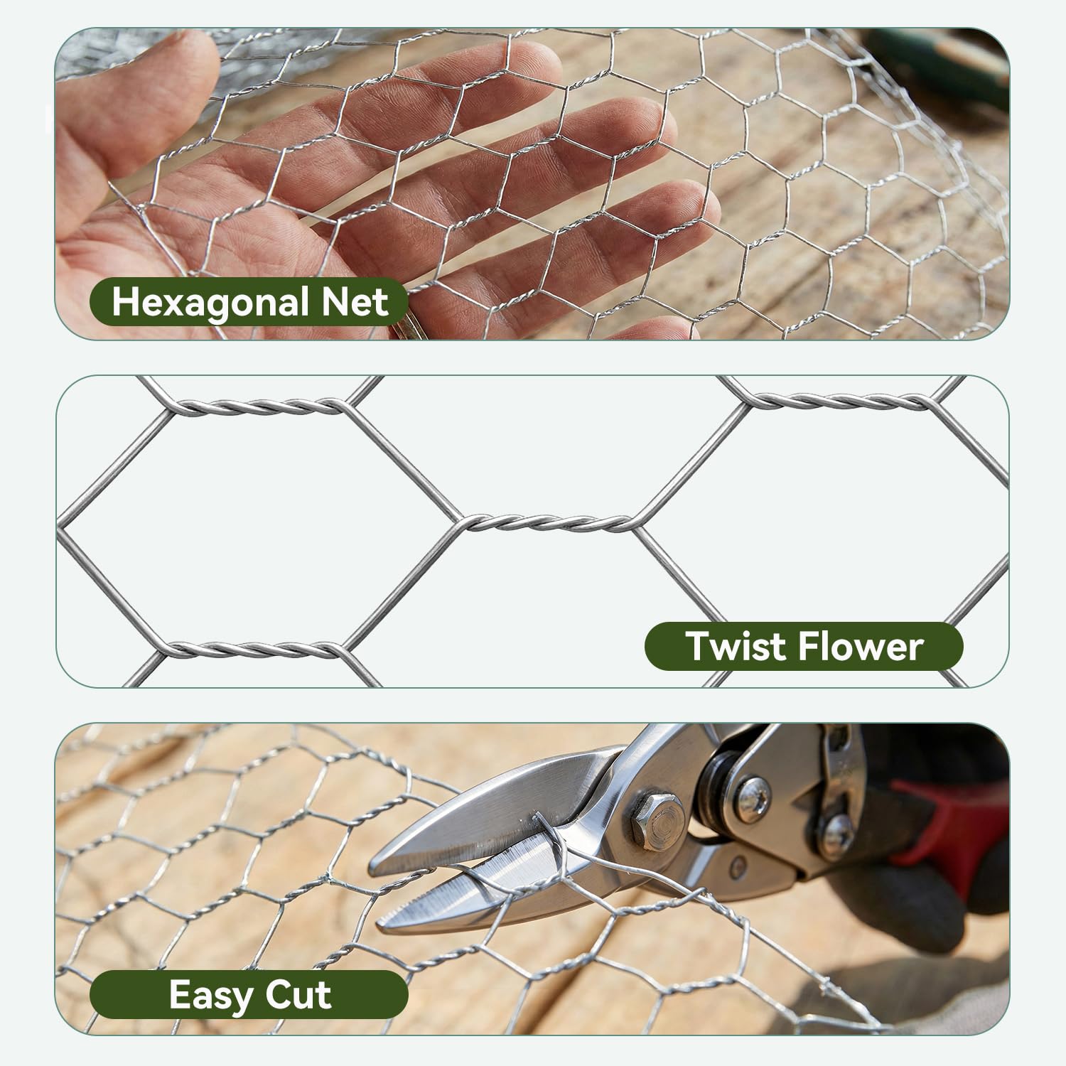 Amagabeli Chicken Wire Fencing Poultry Wire Netting 36inch x 50ft 2 Inch Hexagonal Galvanized Mesh Garden Fence Animal Barrier for Garden Protection Craft Rabbit Cage Dog Roll Chicken Coop Accessories