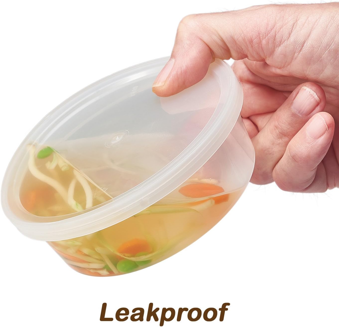 DuraHome - Deli food Storage Containers with Lids 32 oz, Quart Pack of 24 Leak-proof Freezer Safe Microwaveable Soup Storage Container - Clear Plastic Premium Quality