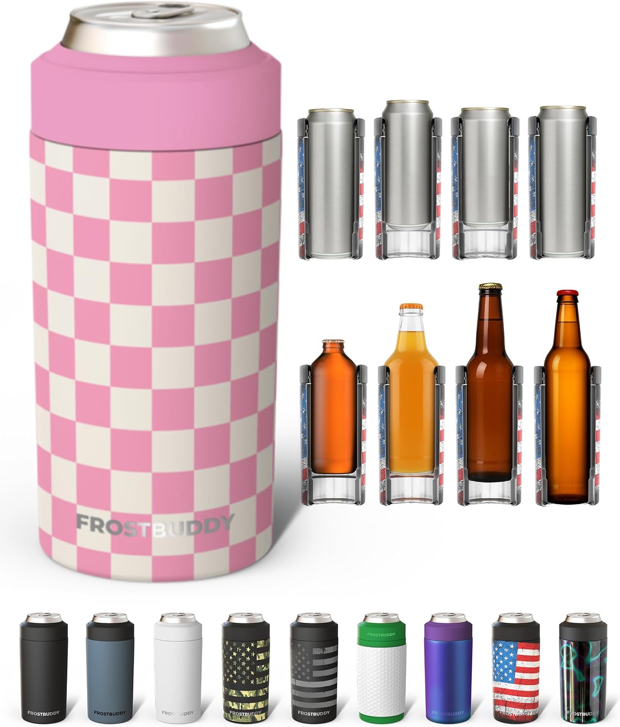 Frost Buddy Universal Can Cooler - Fits Slim Cans, 12 & 16oz (MatteBlack)
