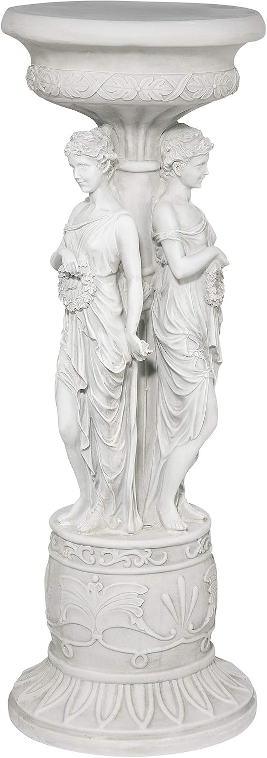 Design Toscano KY992 Chatsworth Manor Neoclassical Pedestal Column Plant Stand, Antique Stone
