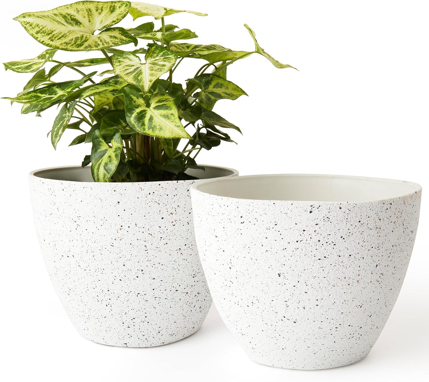 LA JOLIE MUSE Planter Pots, Indoor Outdoor Flower Pot, 8.6+7.5 Inch 2 Pack