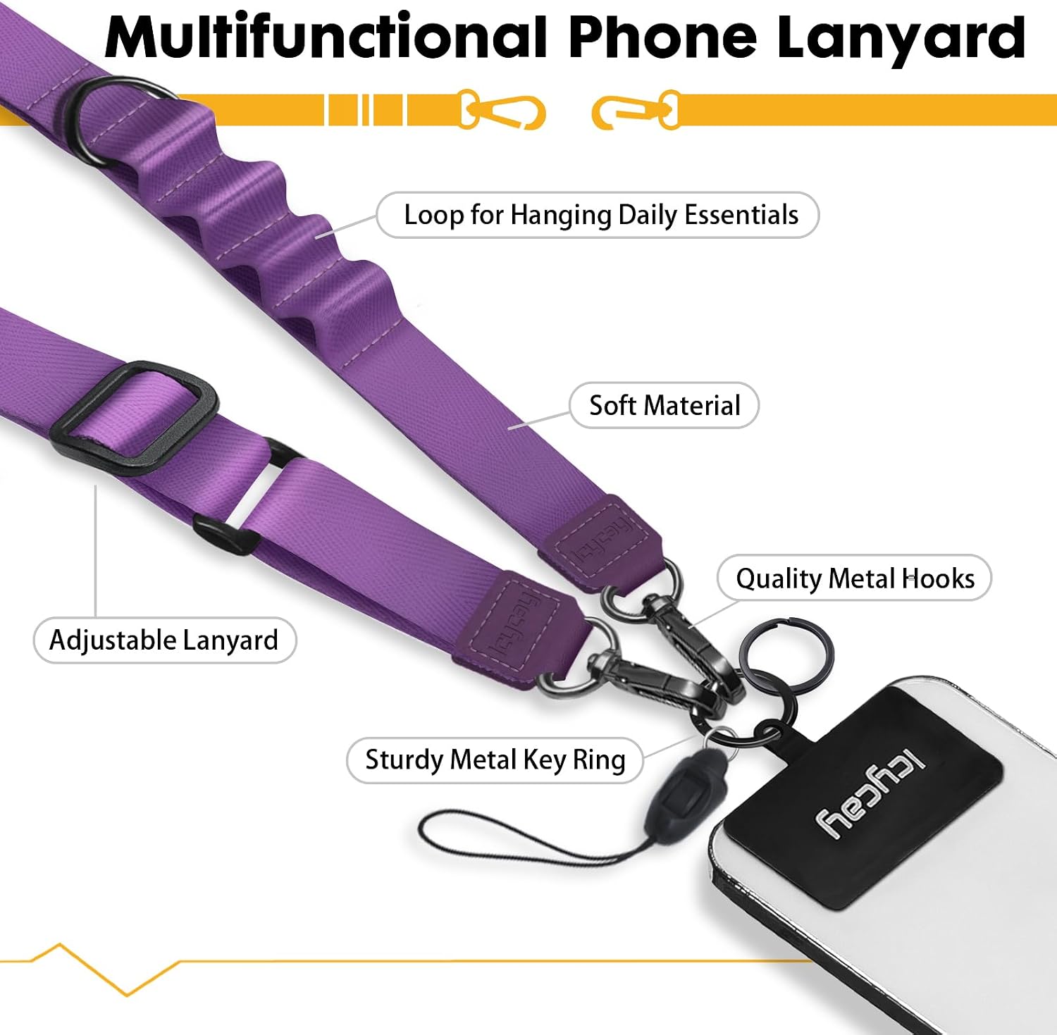 Icycay Phone Lanyard Crossbody Strap Neck Adjustable Teacher Women Cat