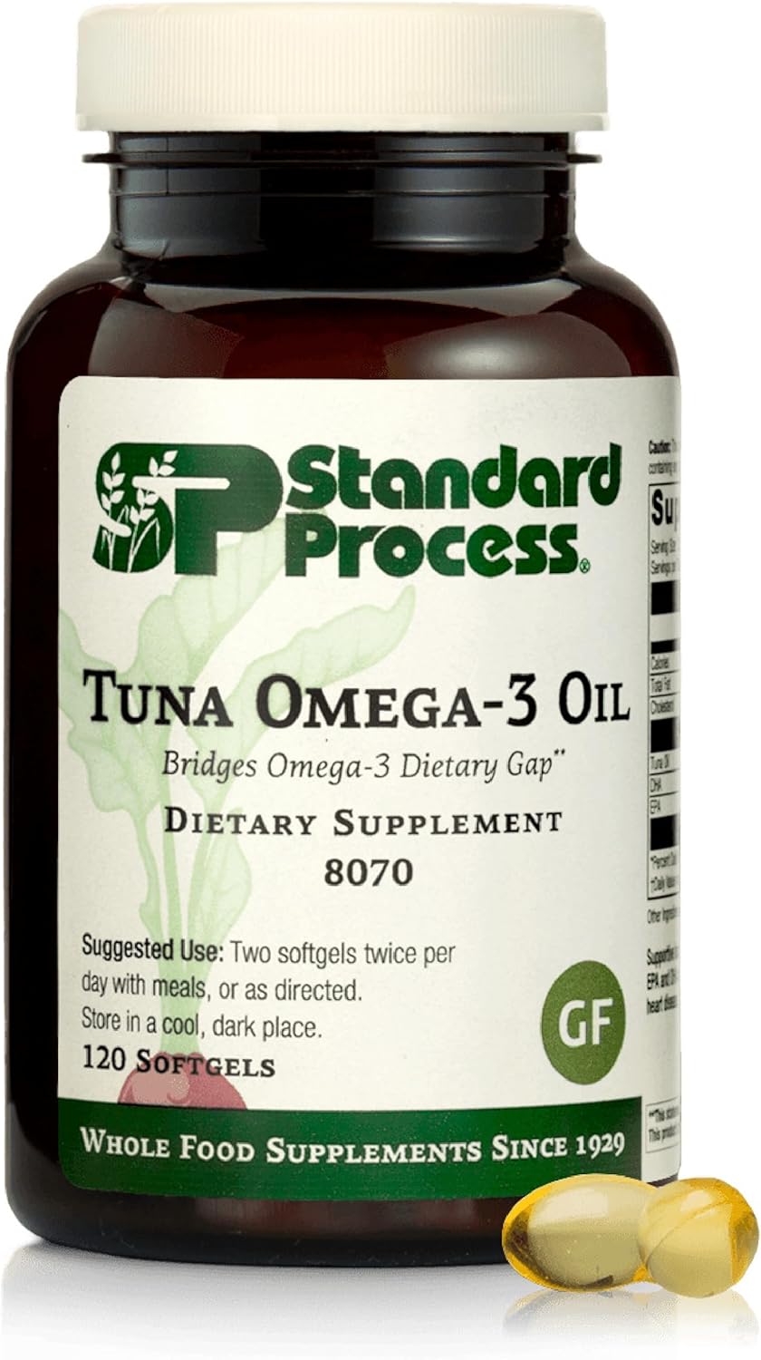 Standard Process Tuna Omega-3 Oil - Brain & Eye Health Support Supplement - Essential Fatty Acid Supplement with Omega-3 - Nutritional Supplement to