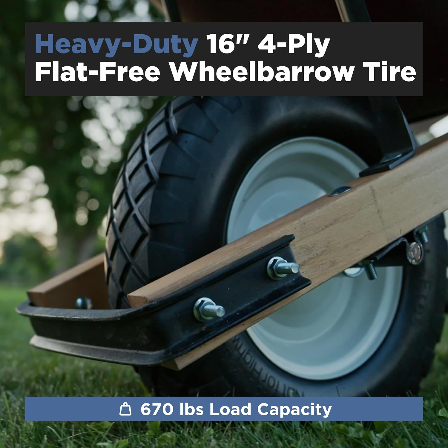 Scenic Road 16" XHD 4-Ply Turf Replacement Wheelbarrow Wheel (SRWT)