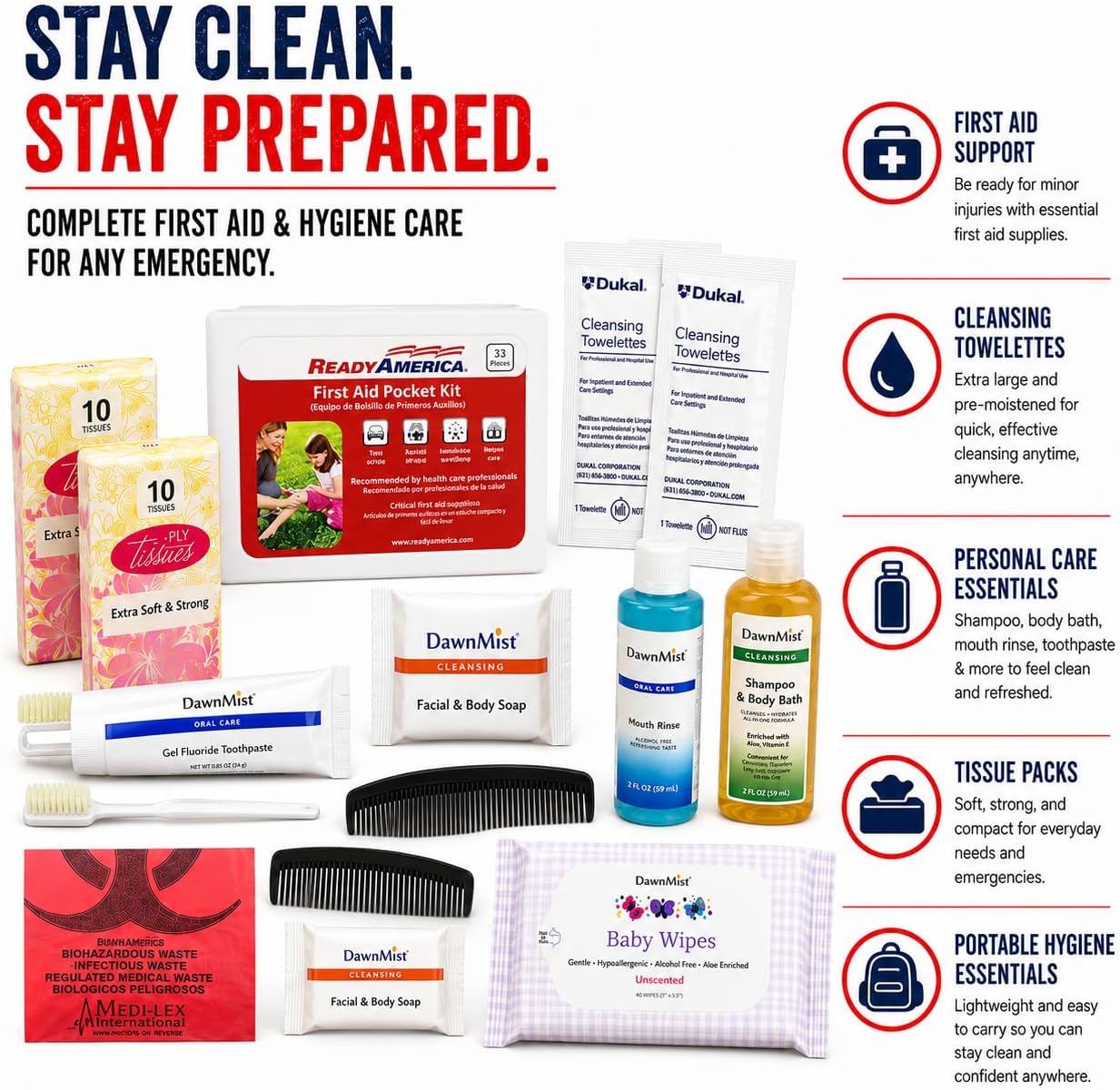 Ready America 70285, 2-Person 3-Day Deluxe Emergency Backpack | Premium Survival Kit w/ Food, Water, Medical Supplies, Tools