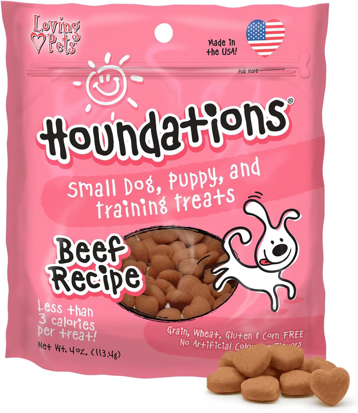 Loving Pets Houndations Chicken Dog Training Treats | All Natural | 2.6 Calories Per Treat | Grain-Free, Wheat-Free, Gluten-Free & Corn-Free | for Small Dogs & Puppies, 4 oz