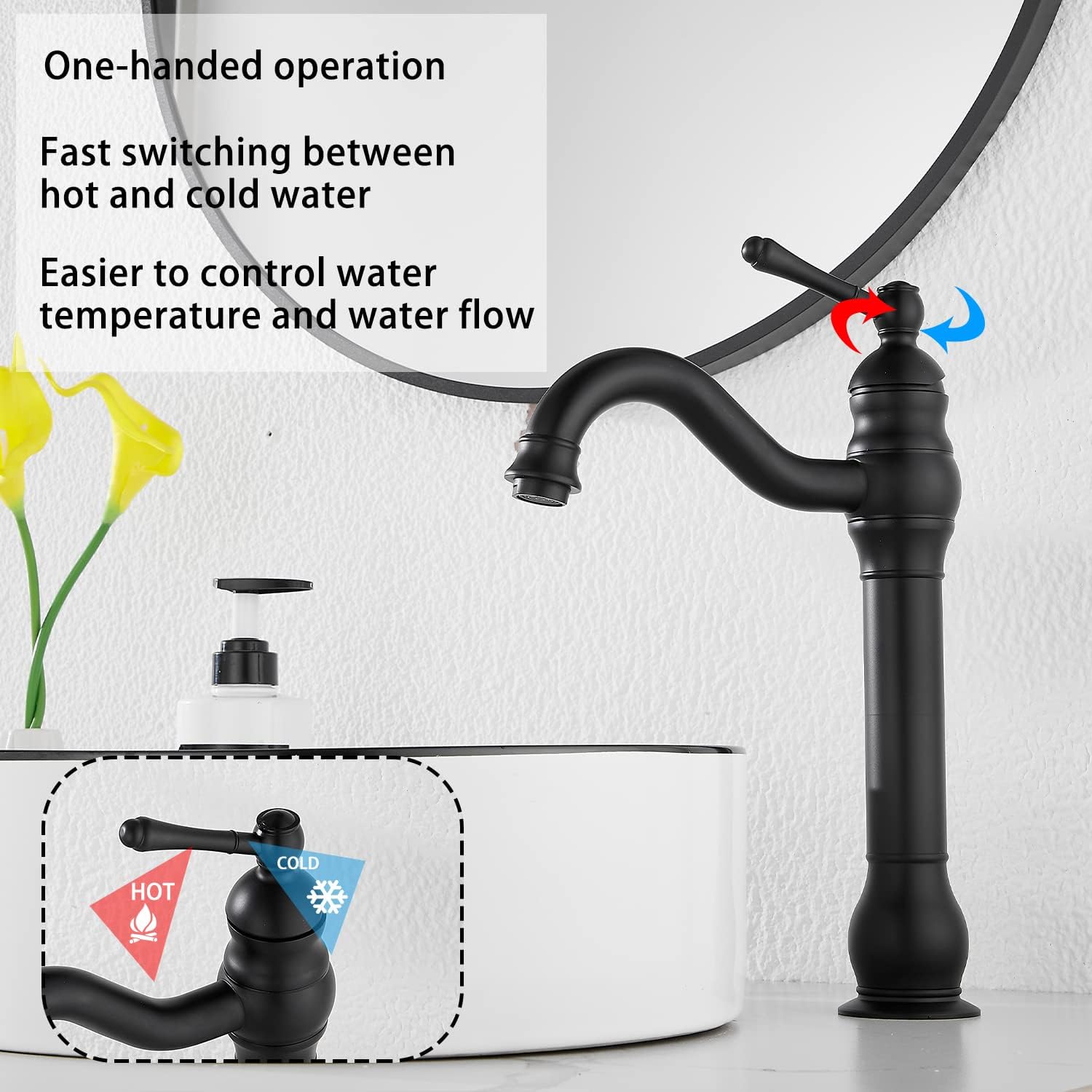 Oil Rubbed Bronze Bathroom Faucet Single Handle One Hole
