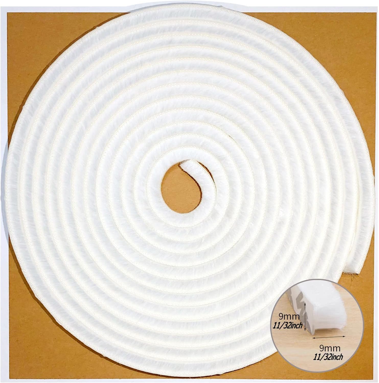 Self-Adhesive Pile Weather Stripping Seal for Sliding Windows and Door Frames, 16.5ft x 11/32 inch, Grey