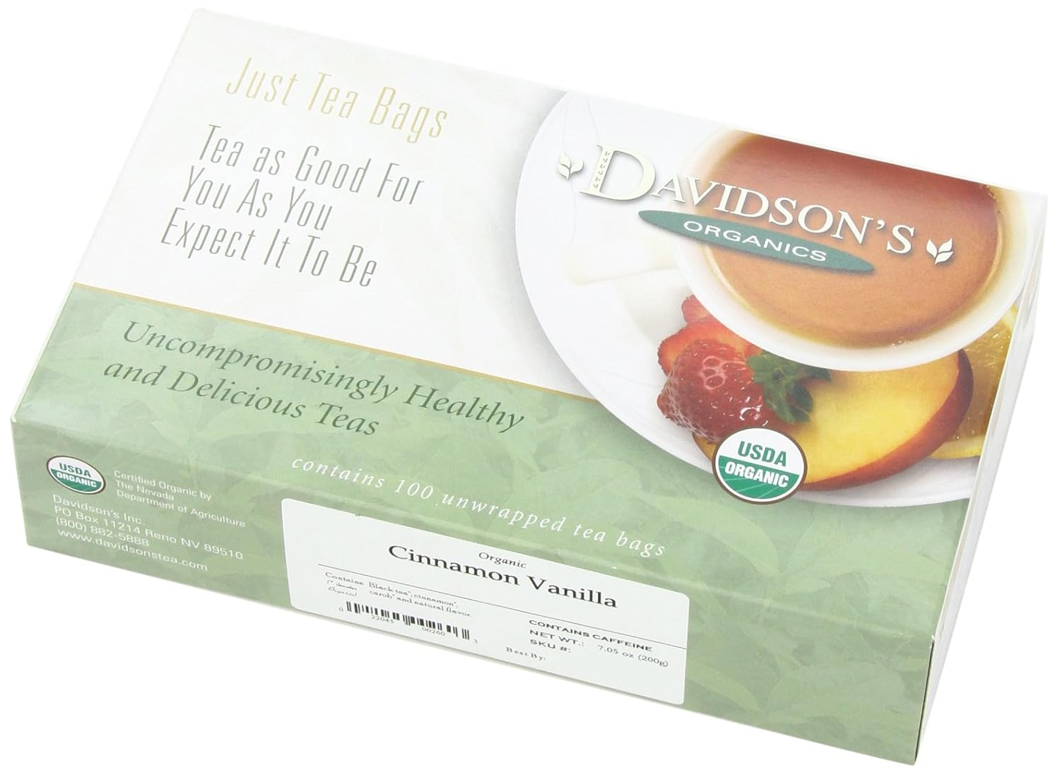 Davidson's Organics, Yerba Mate, 100-count Unwrapped Tea Bags