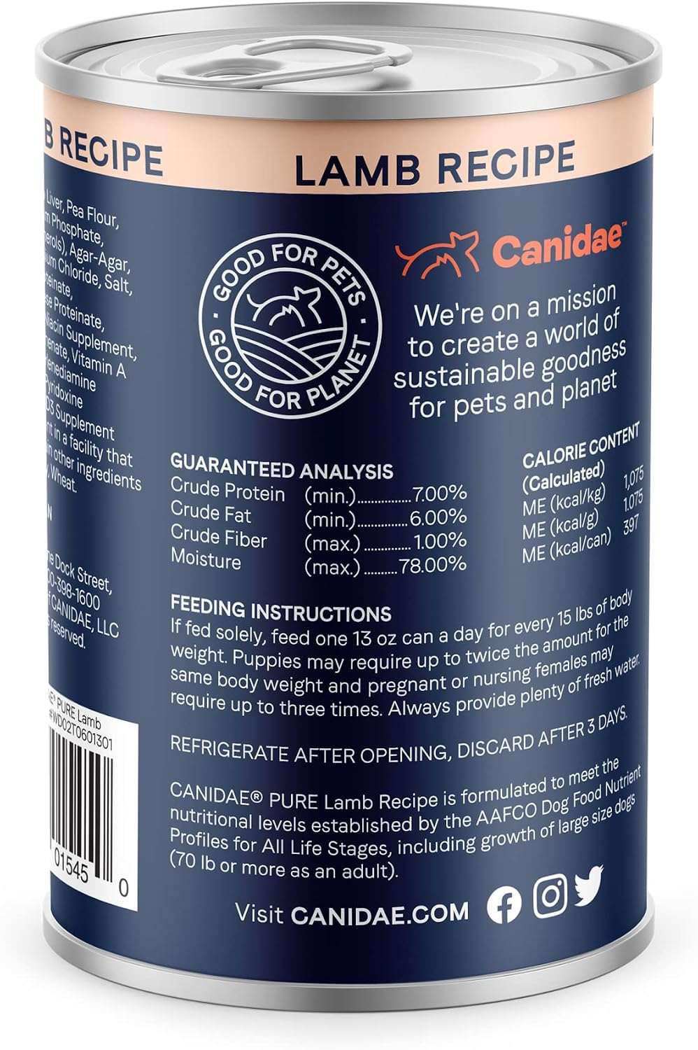 CANIDAE Pure Goodness Wet Dog Food, Salmon & Sweet Potato, 13 oz, 12 Pack