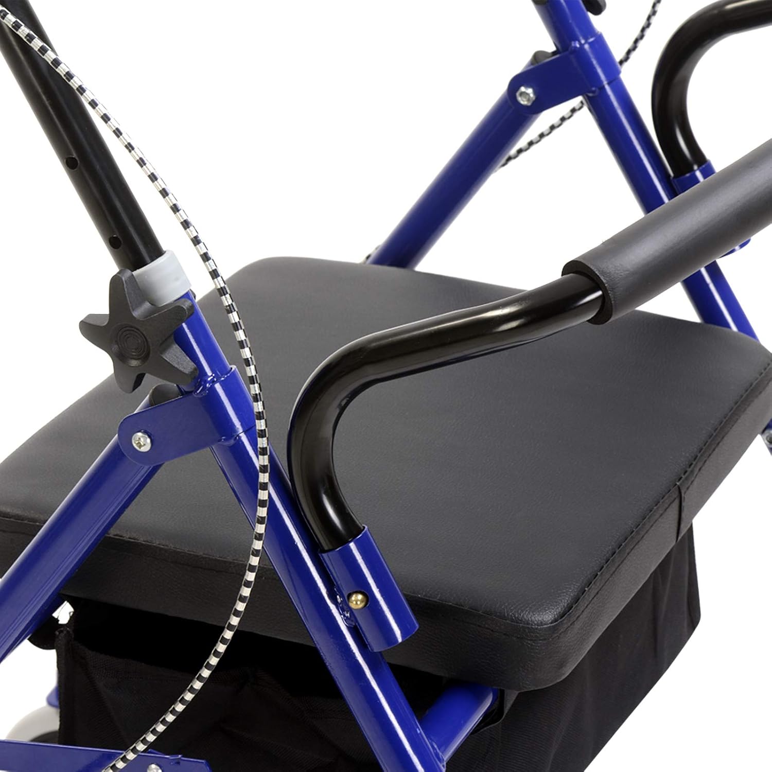 4 Wheels Folding rollator Walker with Handbrakes and carrybag,Medical Walkers with Seat and Wheels,Blue