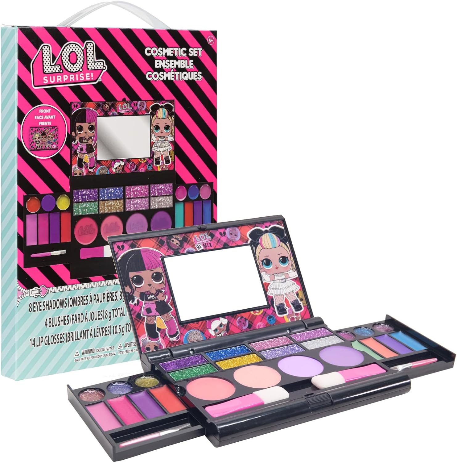 L.O.L. Surprise! Fold-Out Makeup Palette with Mirror, Lip Gloss, Eyeshadow & Blush