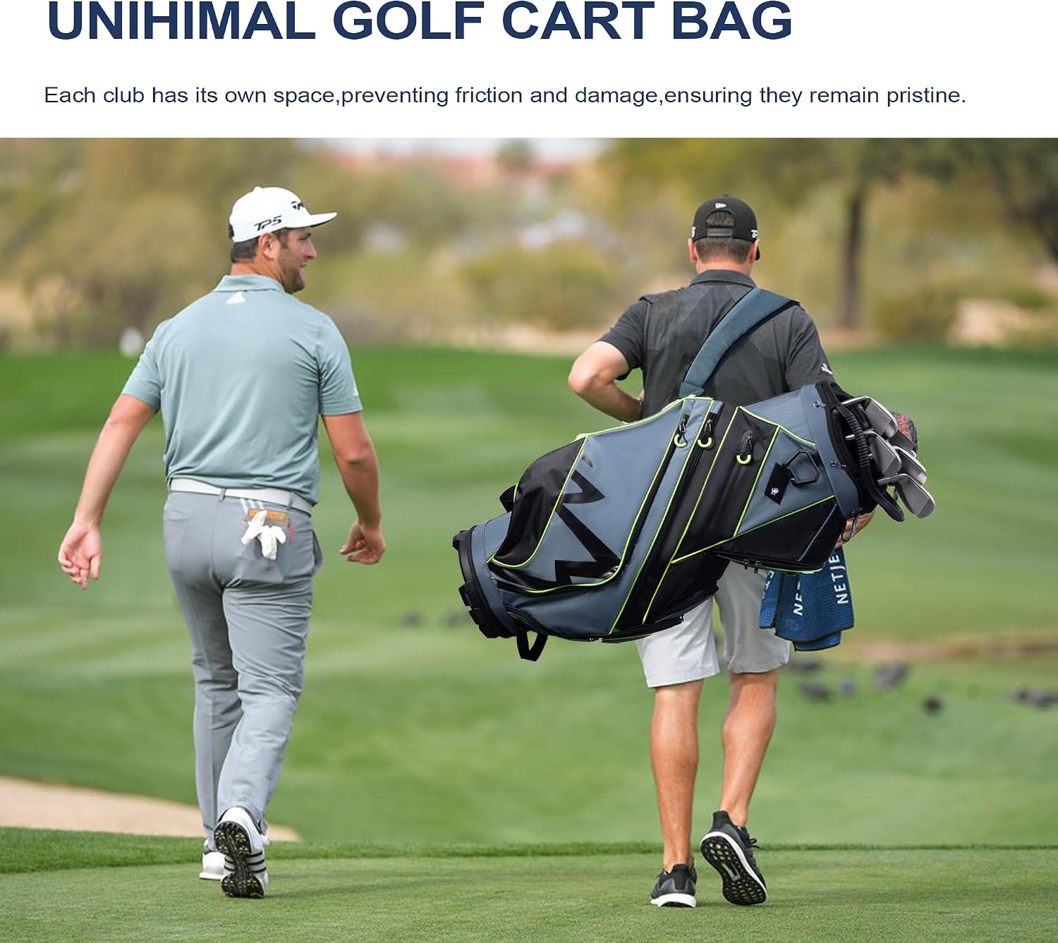 14-Way Golf Cart Bag with Organizer Divider | Full-Length Dividers, Rain Cover Included, Easy-Carry Handles, Club Organization, Cart Compatible