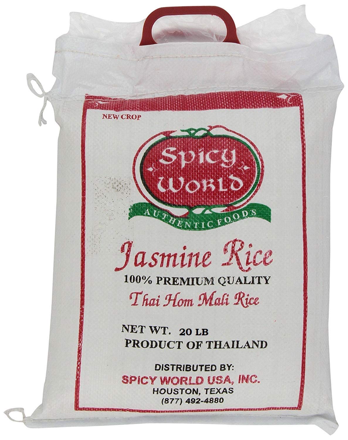 Spicy World Pure Jasmine Rice From Thailand, 20-Pound Bags (20 LB), White