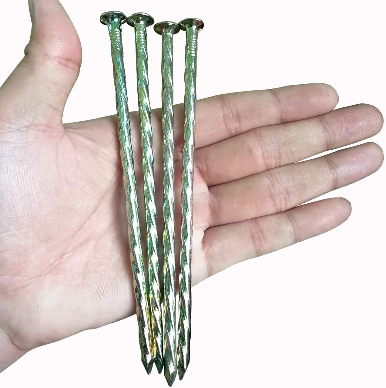 9 Pack 8 Inch Galvanized Tent Spikes,Metal Edging Spikes Landscape