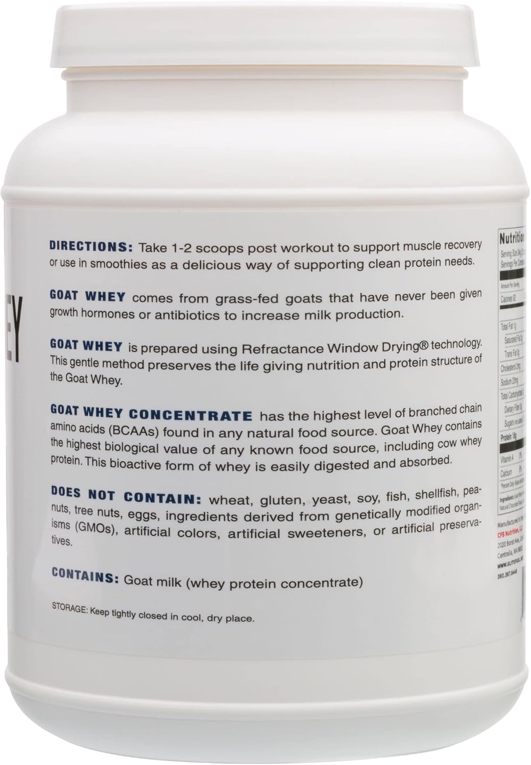 Goat Whey Protein | Grass-Fed | from Pastured Goats- Natural Vanilla