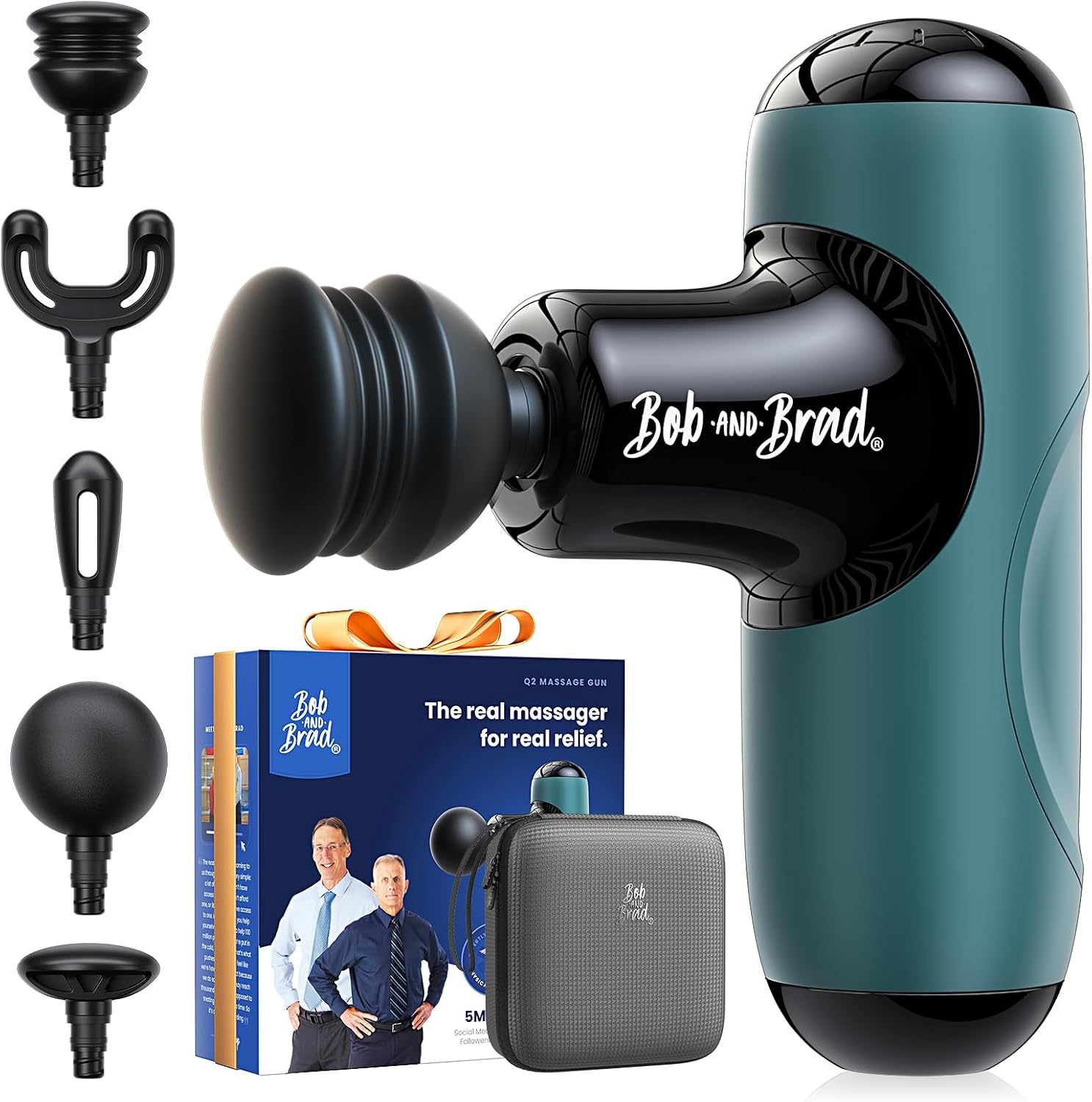 BOB AND BRAD Q2 Mini Massage Gun, Pocket-Sized Deep Tissue Massager Gun, Portable Percussion Muscle Massager Gun