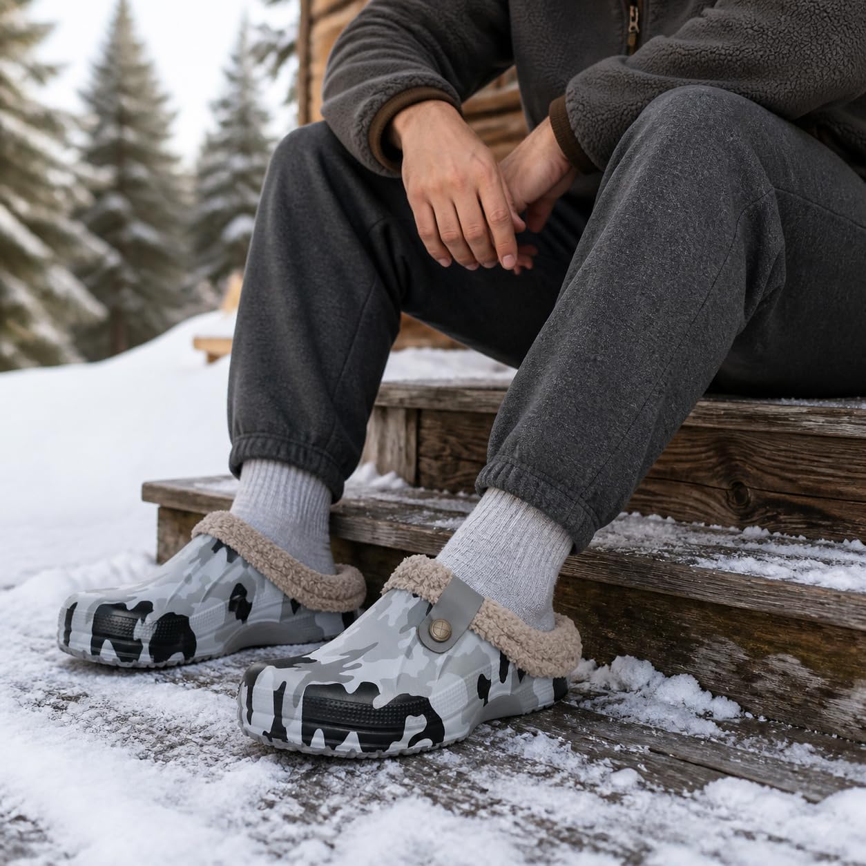Beslip Fur Lined Clogs for Women & Men Fuzzy Slippers with Memory Foam
