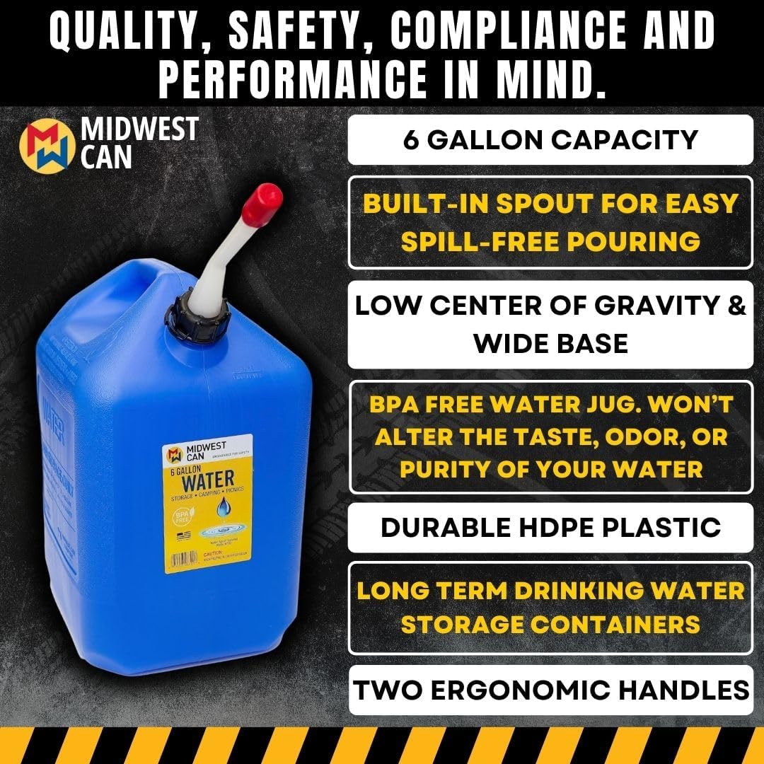 Midwest Can Company 6 Gal Blue Wtr Can 6700