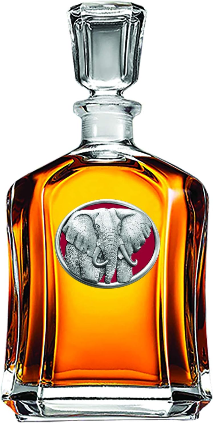 Marines Decanter – Eagle Globe & Anchor | 24 OZ Whiskey Decanter for Liquor with Airtight Stopper | Expertly Crafted Pewter Glass Clear
