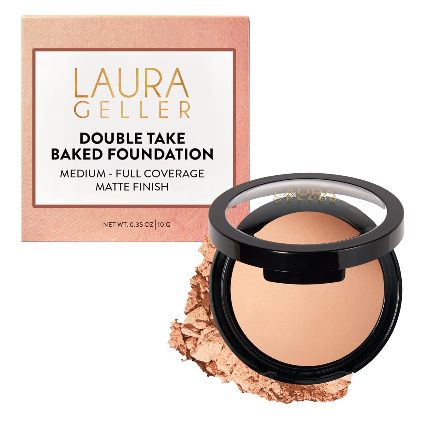 LAURA GELLER Baked Double Take Powder Foundation, Matte Finish – Fair