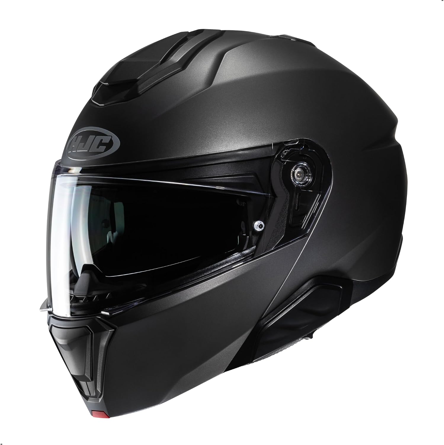 HJC i91 Solid Modular Motorcycle Helmet with HJ-33 Pinlock Shield, DOT Approved (Semi Flat Black, Medium)